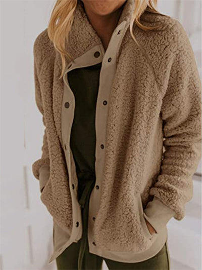 Warm and soft jacket without hood for greater comfort