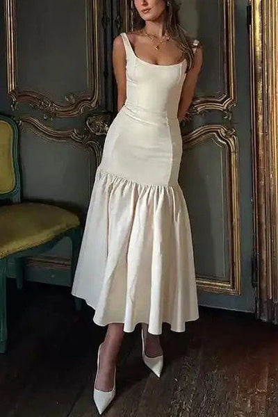 Andrea - Sleeveless U-Neck Bodycon Midi Dress