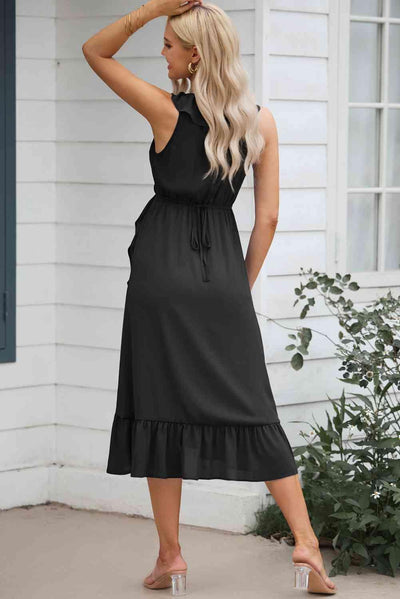 Mia - Sleeveless Ruffle Midi Dress
