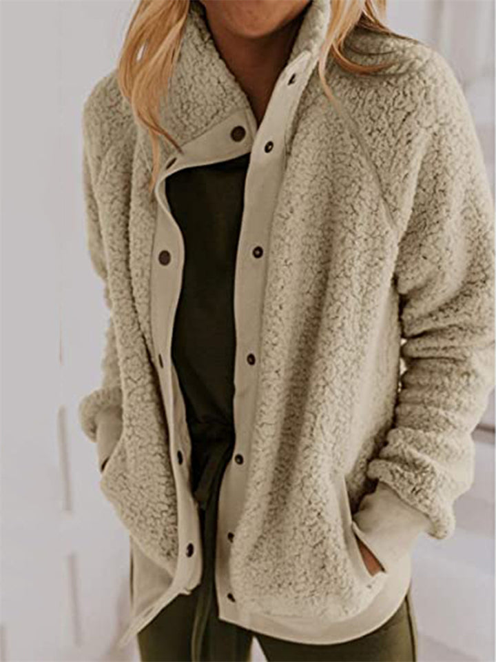 Warm and soft jacket without hood for greater comfort