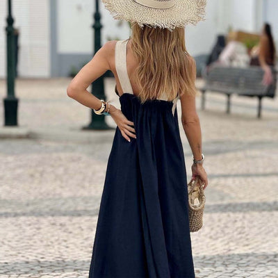 Elegant long dress with a crossover neckline for special occasions