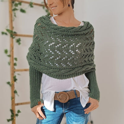 Fia - Warm scarf with ponytail sleeves