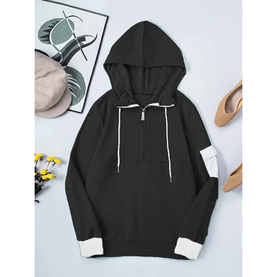 Comfortable casual half-zip hoodie