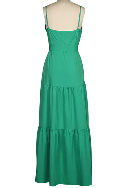Alba - Fashion Casual Plain V-Neck Strappy Dresses