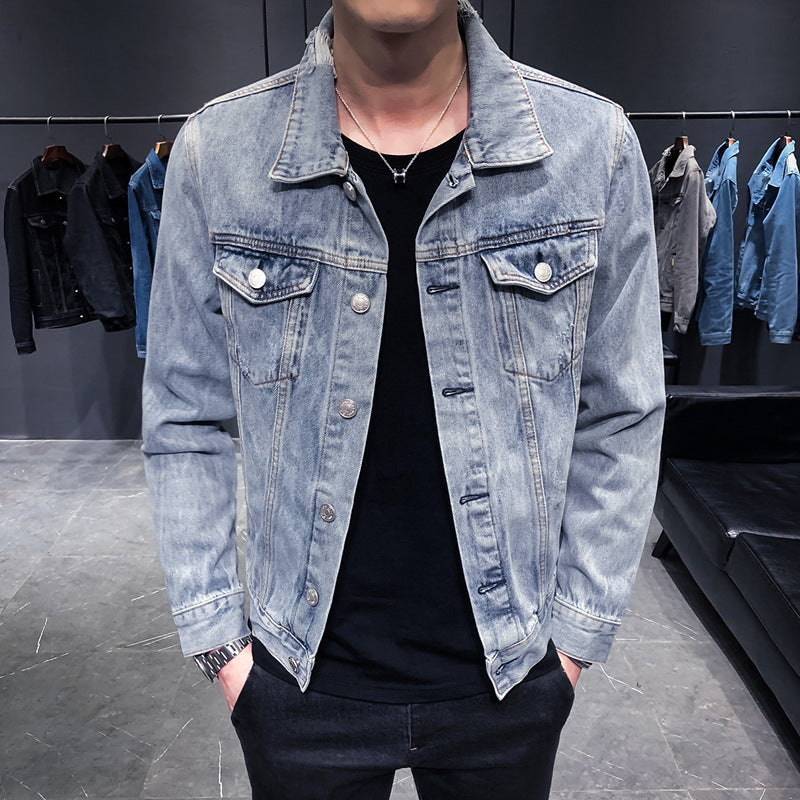 Classic Retro Denim Jacket for Bikers - Stylish Biker Jacket