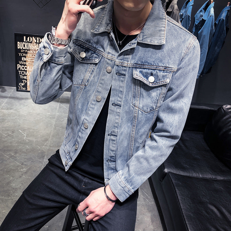 Classic Retro Denim Jacket for Bikers - Stylish Biker Jacket