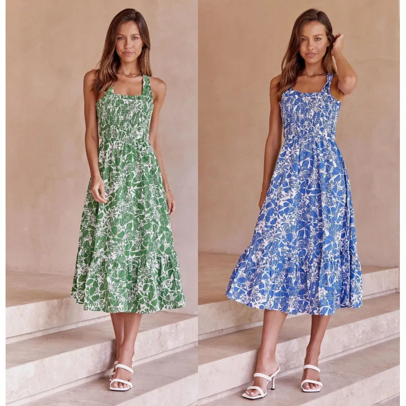 Kelly - Elegant sleeveless printed dress
