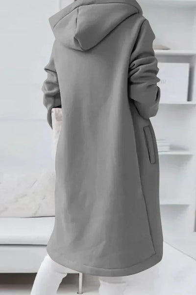 Ultra-modern jacket with hood and drawstrings