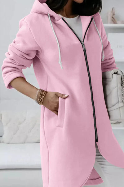 Ultra-modern jacket with hood and drawstrings