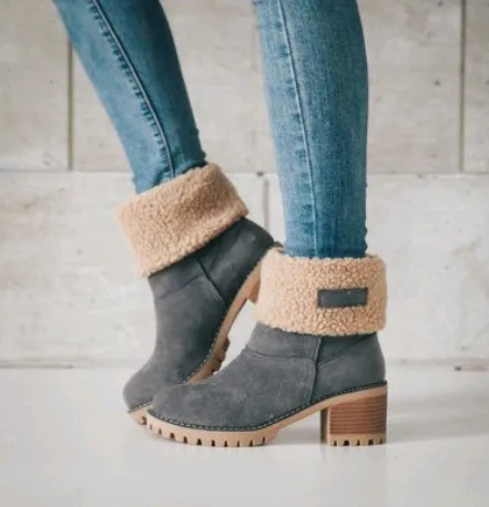 Women's winter ankle boots with a modern design and low heel