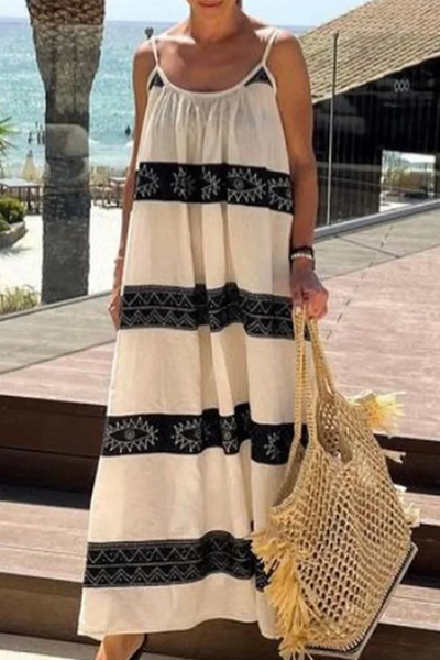 Yanira - Printed strappy beach dress