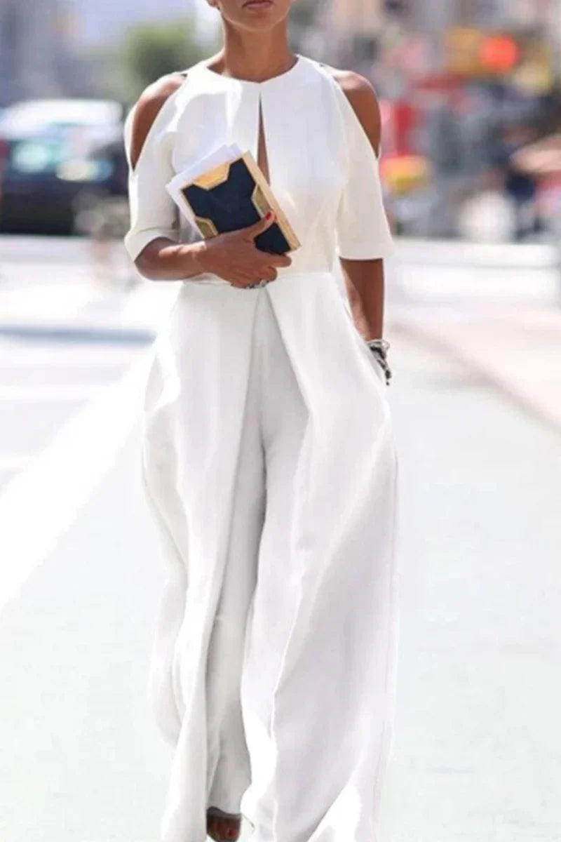 Mariam - Open neckline and round neck jumpsuit
