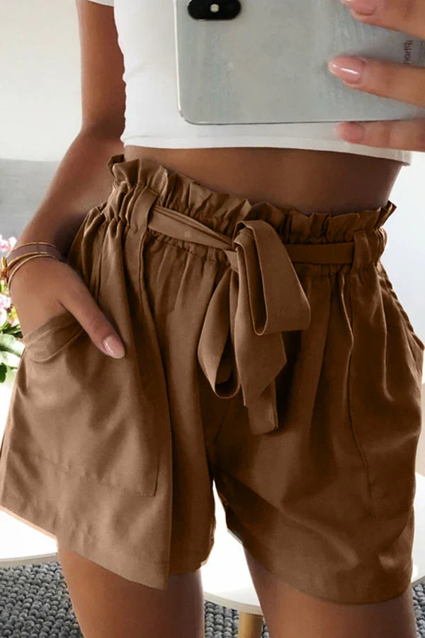 Elisa - Fashion Solid Belted Loose Mid Waist Wide Leg Pants