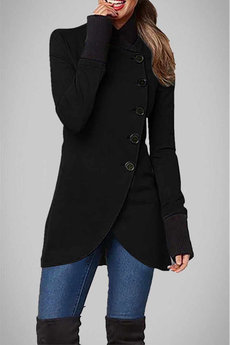 Elegant Outer Jacket with Buttons and Classic Collar