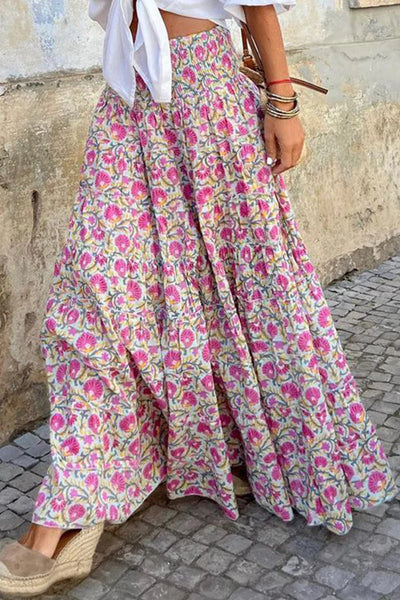 Claudia - Printed summer skirt with high waist