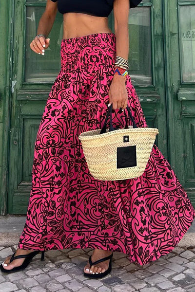 Claudia - Printed summer skirt with high waist