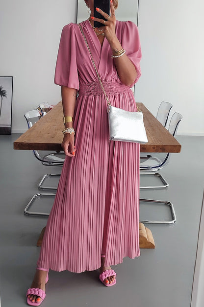 Brenda - Casual Loose V-Neck Solid Fabric Jumpsuits