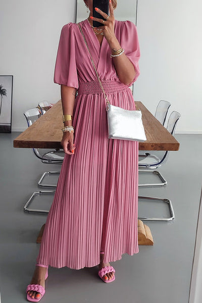 Brenda - Casual Loose V-Neck Solid Fabric Jumpsuits