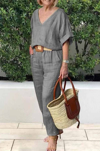 Gisela - Casual and Elegant V-Neck Suit