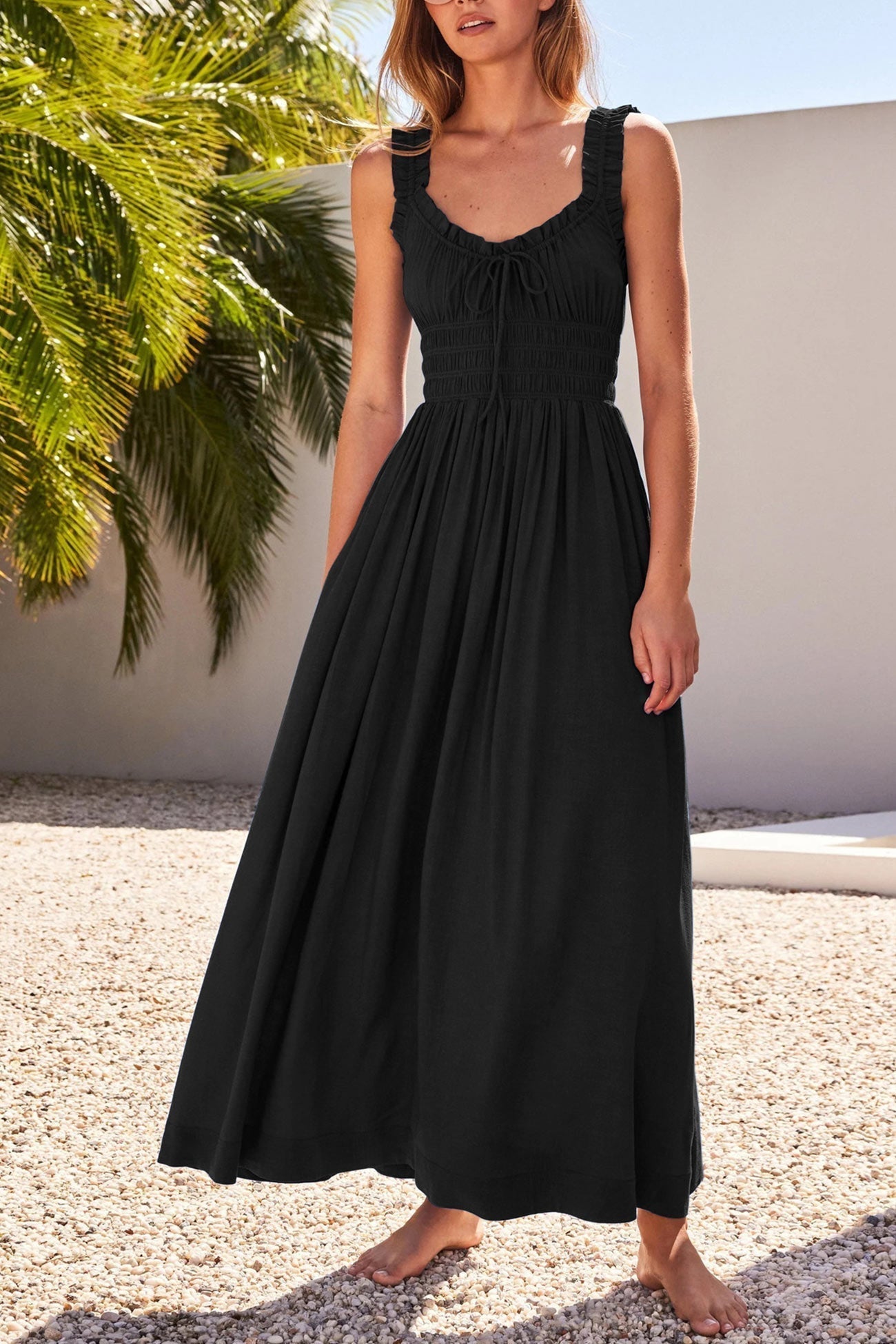 Viktoria - midi dress with bow and V-neckline