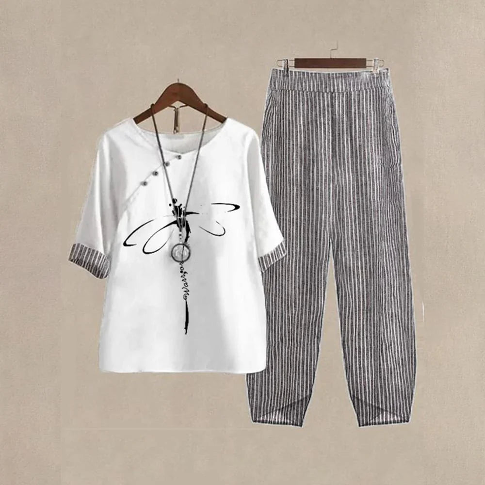 Aurélie - Modern two-piece set with 3/4 sleeves