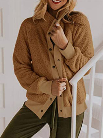 Warm and soft jacket without hood for greater comfort