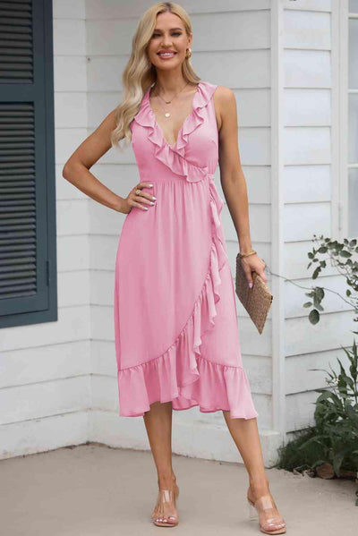 Mia - Sleeveless Ruffle Midi Dress