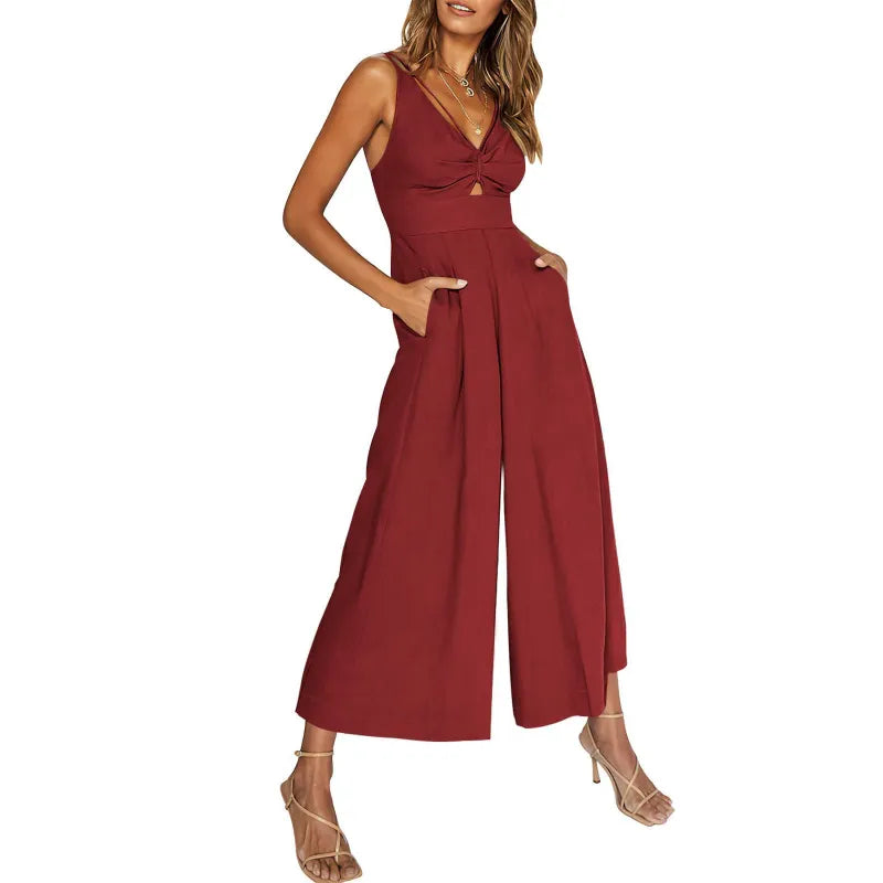 Mila - 2024 New V-Neck Wide Leg Jumpsuits