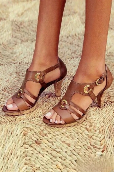 Mariana - Sandals with hollow heel and multiple straps
