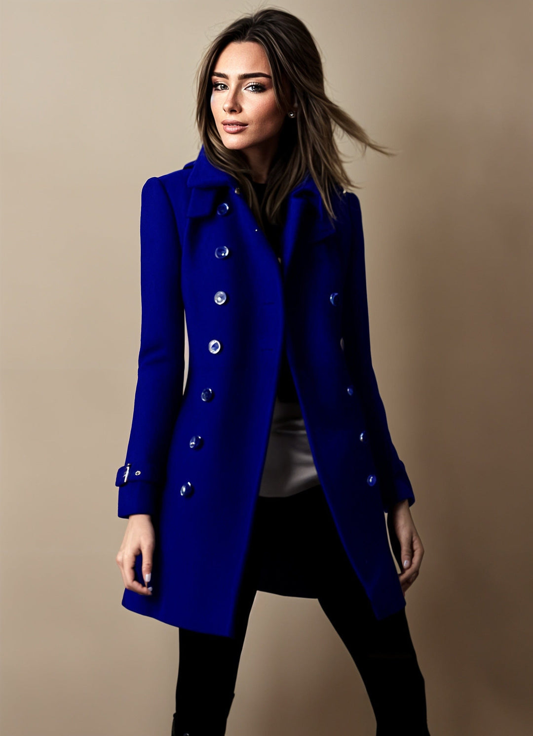 Elegant buttoned coat for women