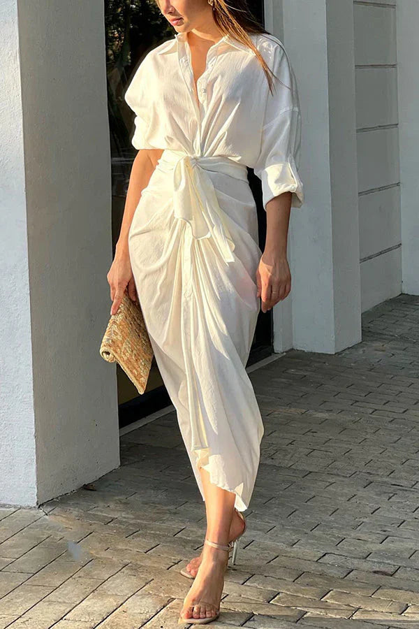Cali - Long dress with adjustable bow