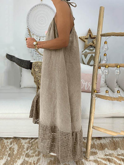 Katy - Solid Maxi Dress with Slit