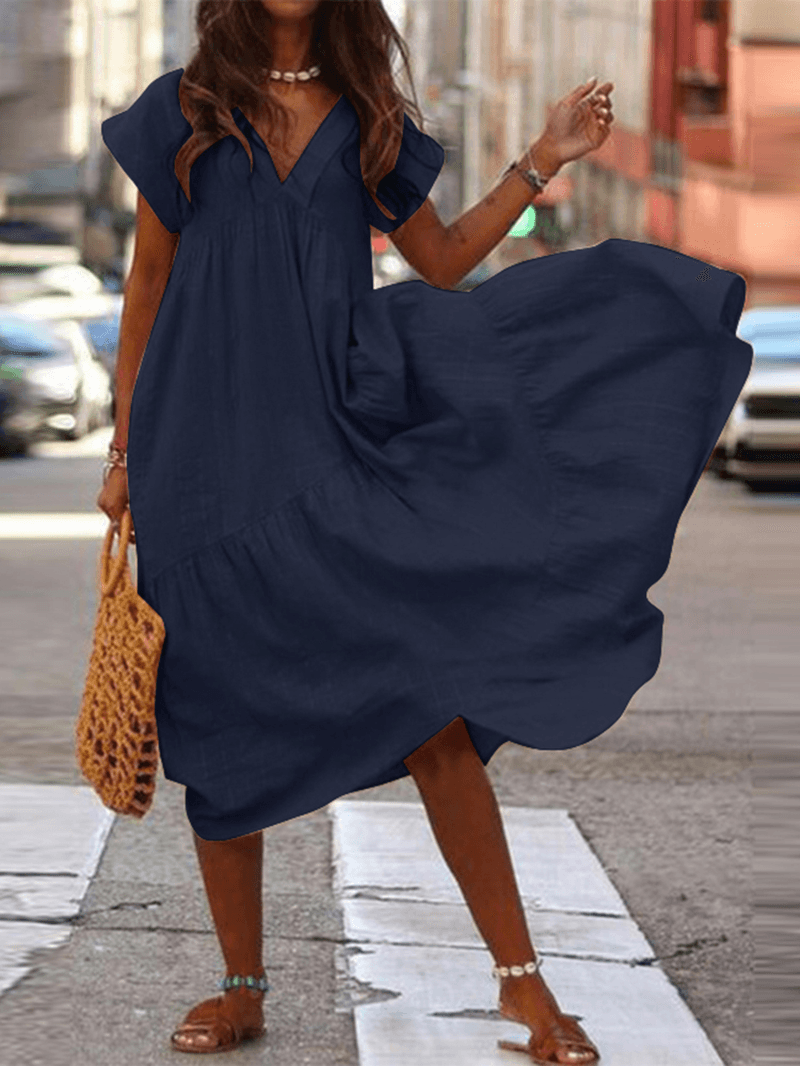 Linda - Women's 100% Cotton Loose Fit Casual Dress