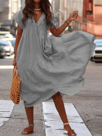 Linda - Women's 100% Cotton Loose Fit Casual Dress