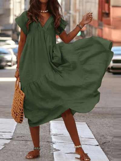 Linda - Women's 100% Cotton Loose Fit Casual Dress