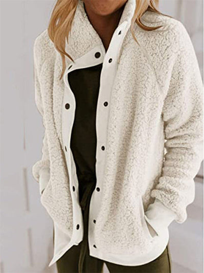 Warm and soft jacket without hood for greater comfort
