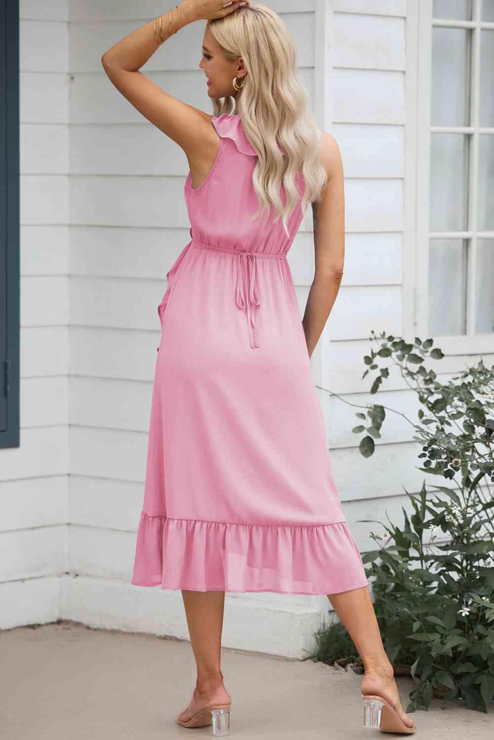Mia - Sleeveless Ruffle Midi Dress