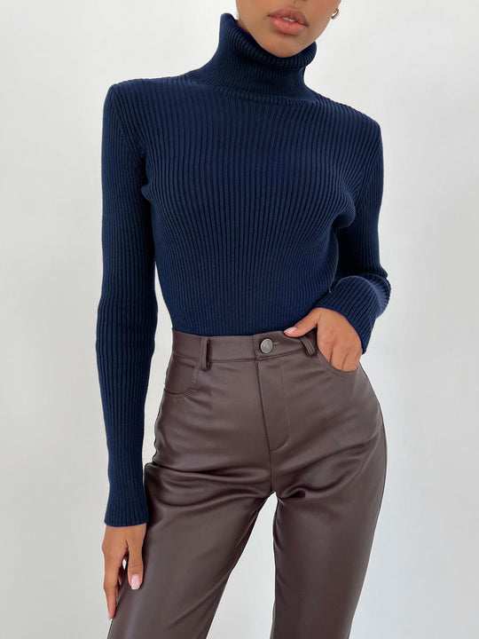 Women's Turtleneck Sweater - Fall Essentials and Warm Knit
