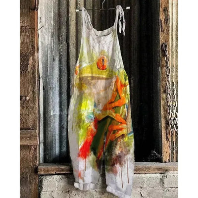 Maria - Sleeveless midi dress with Japanese floral print