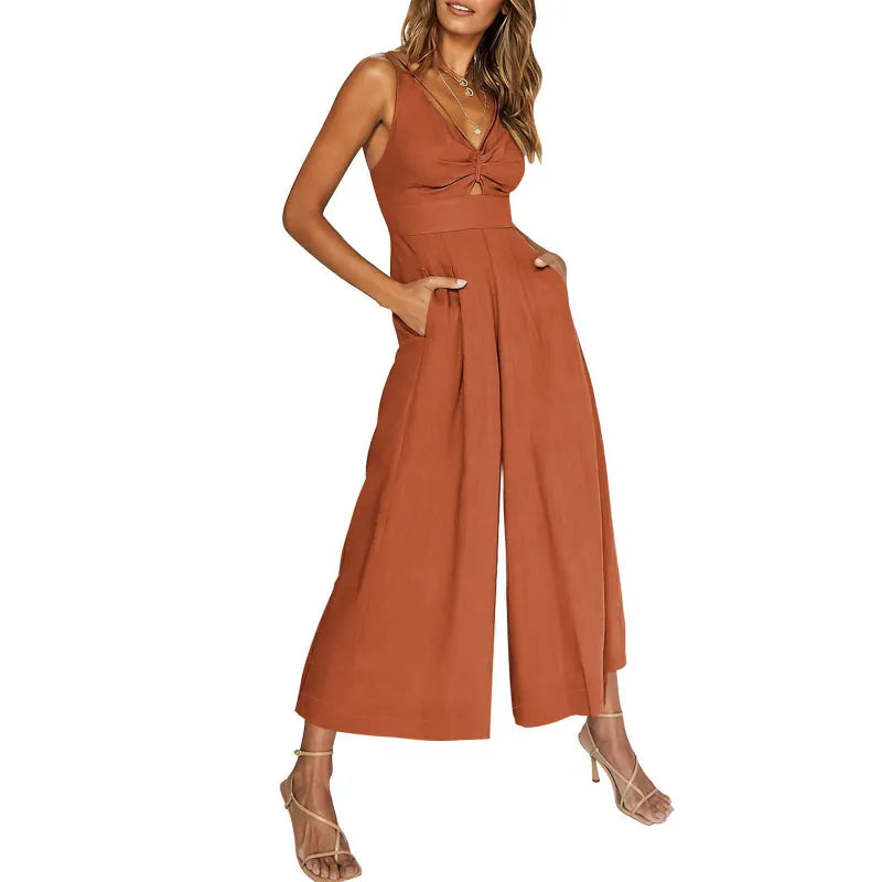 Mila - 2024 New V-Neck Wide Leg Jumpsuits