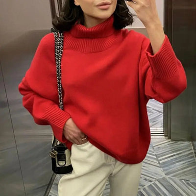 Sophisticated turtleneck knit sweater