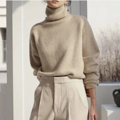Sophisticated turtleneck knit sweater