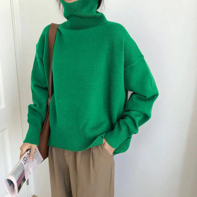 Sophisticated turtleneck knit sweater