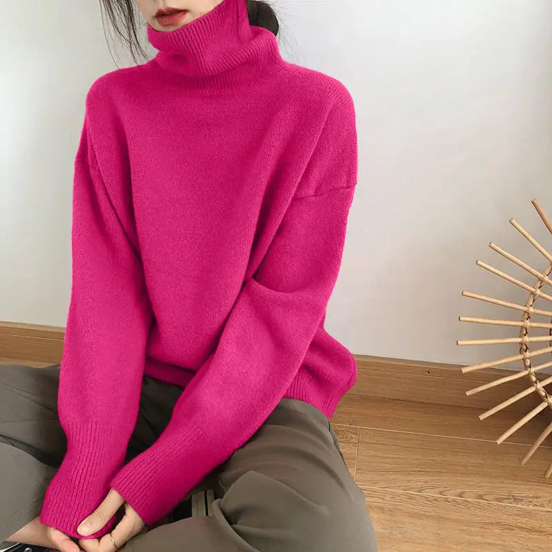 Sophisticated turtleneck knit sweater