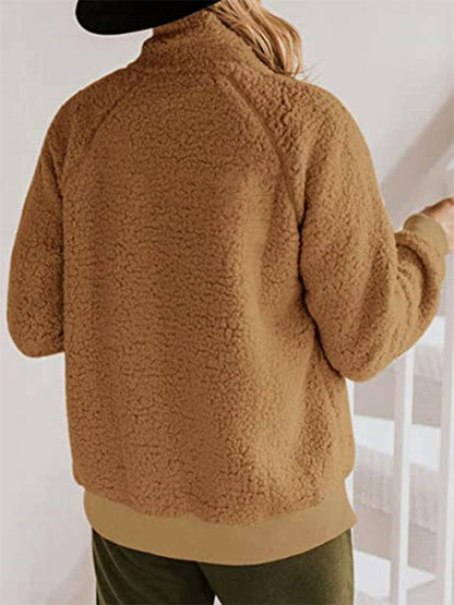 Warm and soft jacket without hood for greater comfort