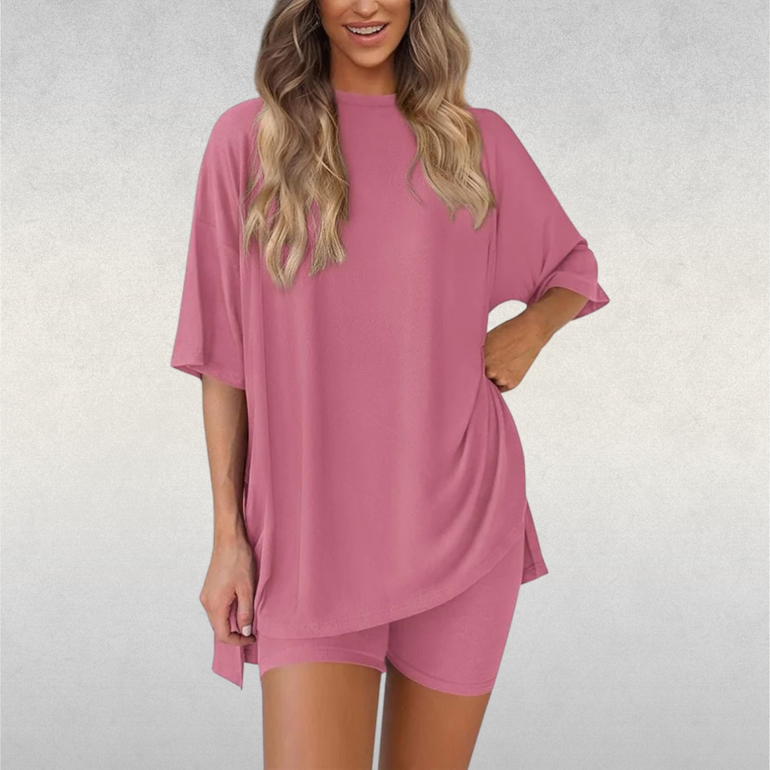Women's Casual Two Piece Set Loose T-Shirt and Shorts