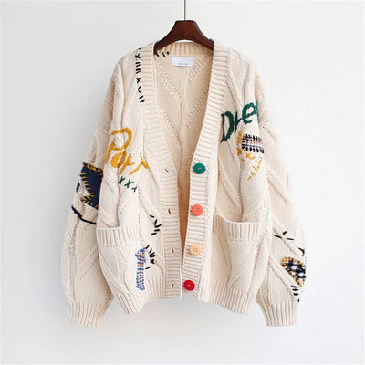 Clara - Women's Loose Short Embroidered Sweater
