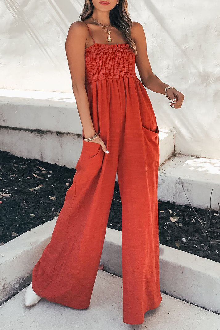Alba – Loose-fitting jumpsuits with thin straps and plain pockets