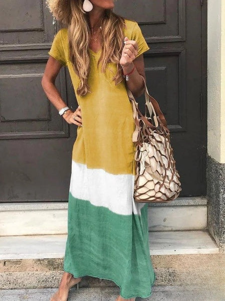 Romina - Vintage long dress with V-neckline