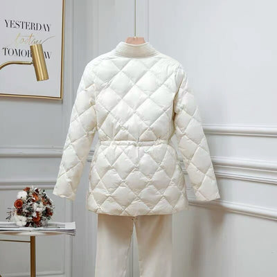 Women's Padded Coat - Oversized Drawstring Winter Jacket for Fall and Winter